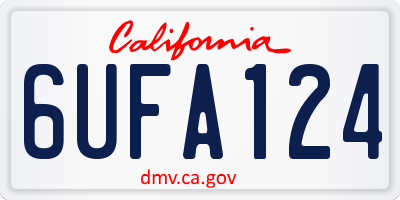 CA license plate 6UFA124