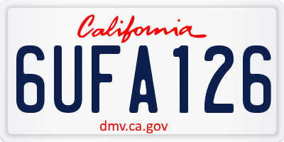 CA license plate 6UFA126
