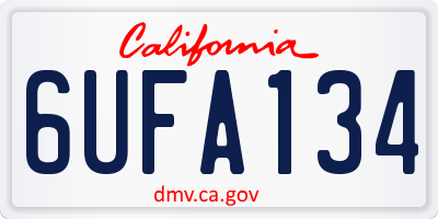 CA license plate 6UFA134