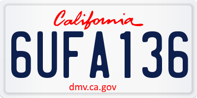 CA license plate 6UFA136