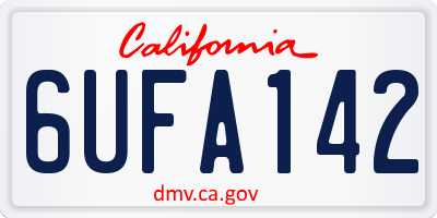 CA license plate 6UFA142