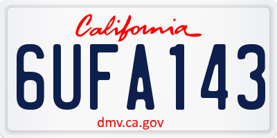 CA license plate 6UFA143