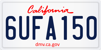 CA license plate 6UFA150