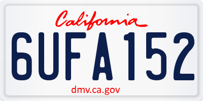 CA license plate 6UFA152