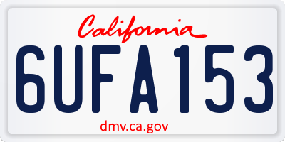 CA license plate 6UFA153