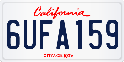 CA license plate 6UFA159