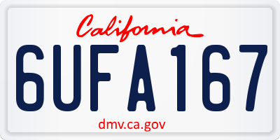 CA license plate 6UFA167