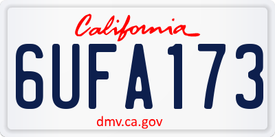 CA license plate 6UFA173