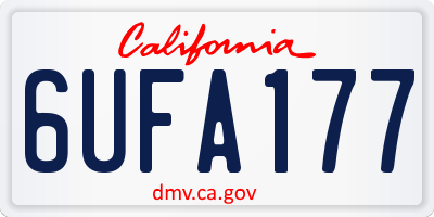 CA license plate 6UFA177