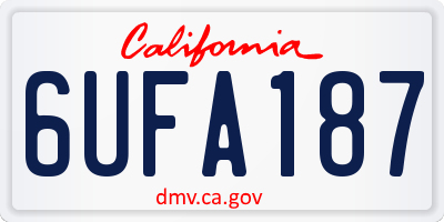 CA license plate 6UFA187