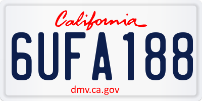 CA license plate 6UFA188