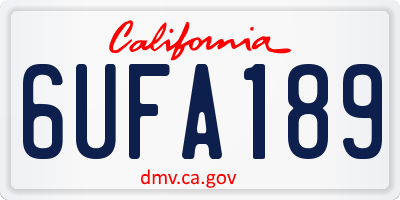 CA license plate 6UFA189