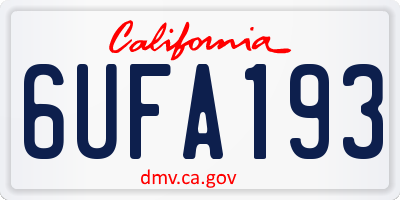 CA license plate 6UFA193