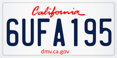 CA license plate 6UFA195