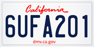 CA license plate 6UFA201
