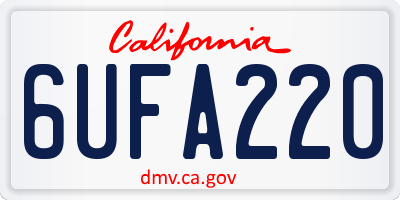 CA license plate 6UFA220