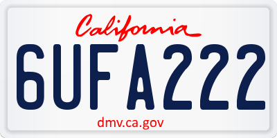 CA license plate 6UFA222