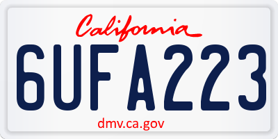 CA license plate 6UFA223