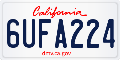 CA license plate 6UFA224