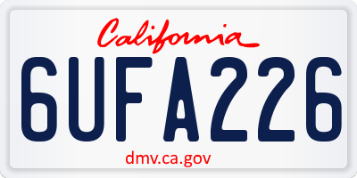 CA license plate 6UFA226