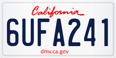CA license plate 6UFA241
