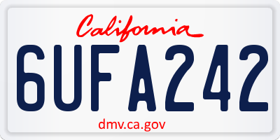 CA license plate 6UFA242