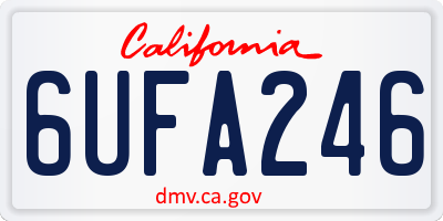 CA license plate 6UFA246
