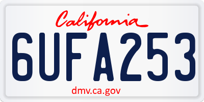 CA license plate 6UFA253