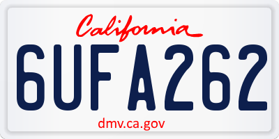 CA license plate 6UFA262