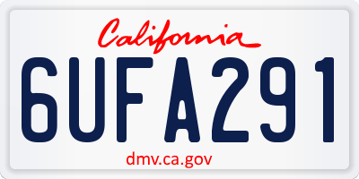 CA license plate 6UFA291
