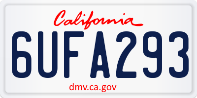 CA license plate 6UFA293