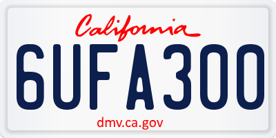 CA license plate 6UFA300