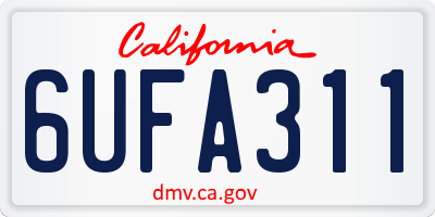 CA license plate 6UFA311