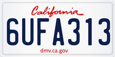 CA license plate 6UFA313