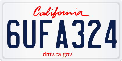 CA license plate 6UFA324
