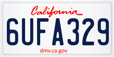 CA license plate 6UFA329