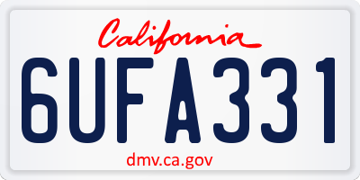 CA license plate 6UFA331