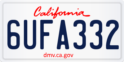CA license plate 6UFA332