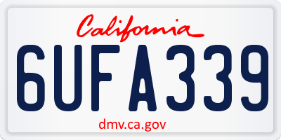 CA license plate 6UFA339