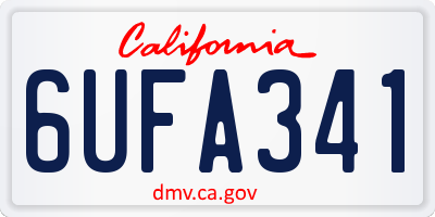 CA license plate 6UFA341