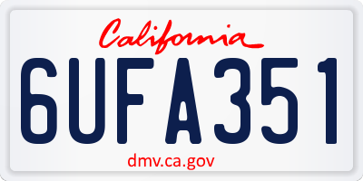 CA license plate 6UFA351