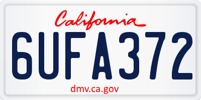 CA license plate 6UFA372