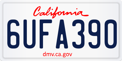 CA license plate 6UFA390