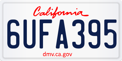 CA license plate 6UFA395