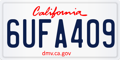 CA license plate 6UFA409