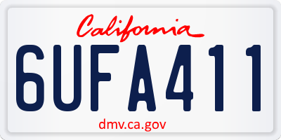 CA license plate 6UFA411