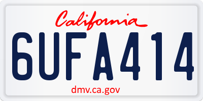CA license plate 6UFA414