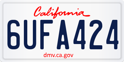 CA license plate 6UFA424
