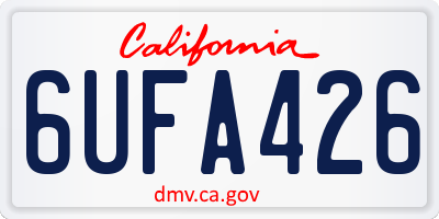 CA license plate 6UFA426