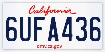 CA license plate 6UFA436